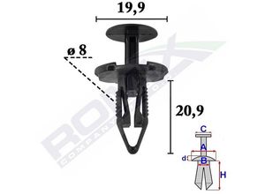 ROMIX Clip, Zier-/Schutzleiste FORD,FIAT,JEEP C70614 06510891AA
