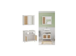 Vicco Badmöbel-Set Rosario, Weiß, moderne