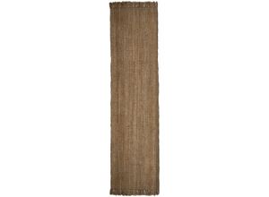 Läufer FLAIR RUGS "Jute Boucle", beige (natur), B:60cm H:7mm L:150cm, Jute, Teppiche, aus 100% Jute, mit Fransen, aus Naturfasern