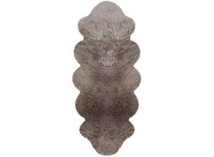 Fellteppich HEITMANN FELLE "Doppel-Lammfell" Gr. 41, grau (taupe), B:62cm H:70mm L:175cm, Lammfell, Teppiche, echtes Austral. Lammfell, auch als Bettvorleger geeignet