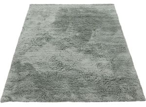 Hochflor-Teppich CARPETFINE "Silky", grün, B:160cm H:20mm L:230cm, Mikropolyester, Teppiche, Shaggy, Langflor, uni, besonders weich, handarbeit