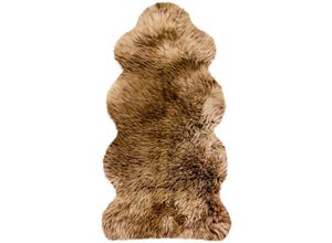 Fellteppich HEITMANN FELLE "Lammfell KE 152 - Premium Qualität" Gr. 41, braun (braun, meliert), B:68cm H:70mm L:140cm, Lammfell, Teppiche, echtes Austral. Lammfell, besonders weich, auch ideal als Bettvorleger