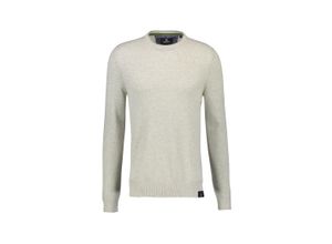Strickpullover LERROS "LERROS Basic Strickpullover", Herren, Gr. XL, weiß (sanftes weiß), 100% Baumwolle, Langarm, Pullover