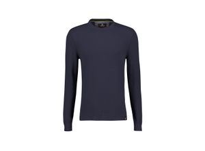 Strickpullover LERROS "LERROS Basic Strickpullover", Herren, Gr. XXL, blau (navy), 100% Baumwolle, Langarm, Pullover