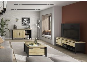 TV-Board GAMI "Cork", braun (goldeneiche), B:171cm H:55cm T:45cm, Spanplatte, Sideboards, 1 Tür und 1 Schublade