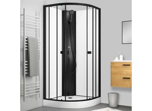 Komplettdusche MARWELL "Prime Style", schwarz (weiß, schwarz), B:85cm H:197cm T:85cm, Duschkabinen, Fertigdusche inkl. Acrylwanne und Armatur