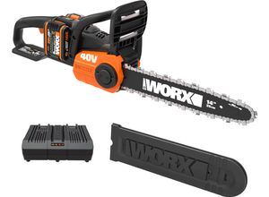 Akku-Kettensäge WORX "WG384E", schwarz, B:22,3cm H:23,5cm T:81,2cm, Kunststoff, Kettensägen, inkl. Akku und Ladegerät