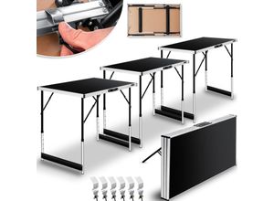 KESSER® Multifunktionstisch Profi 3- teilig, 100 x 60 cm, Tapeziertisch 30kg Tragkraft je Tisch Mit Ausziehfunktion Klapptisch Flohmarktisch Beistelltisch Mehrzwecktisch Campingtisch höhenverstellbar