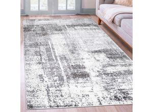 Teppich MY HOME "Salsa" Gr. 31, grau, B:280cm H:9mm L:380cm, Kunstfaser, Teppiche, mit besonders weichem Flor, Kurzflor, im Vintage-Look, dichte Qualität