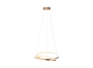 PAUL NEUHAUS Pendelleuchte "ROMAN", gold (goldfarben), Ø 55cm H: 120cm, Lampen, LED, dimmbar, Simply Dim, Memory, nach Trennung vom Netz, Designlampe