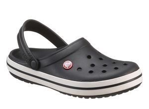 Clog CROCS "Crocband", Herren, Gr. 37, schwarz-weiß (schwarz, weiß), Croslite, kontrastfarbene Details, sportlich, Schuhe, Sommerschuh, Gartenschuh, Poolslides, mit farbiger Laufsohle