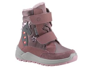 Snowboots RICOSTA "Annika WMS: Normal", Kinder, Gr. 26, lila (fliederfarben), Textil, Lederimitat, Glitzer, casual, Schuhe, Winterboots, Klettstiefel, Kindergartenschuh mit Blinkfunktion