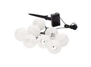 Solar LED Lampion-Lichterkette, weiß