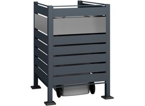 Mülltonnenbox WESTMANN "Planum", grau (anthrazit), B:90cm H:120cm T:90cm, Stahl, Aufbewahrungsboxen, Mülltonnenverkleidung & Sichtschutz