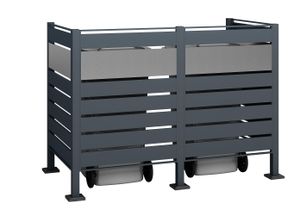 Mülltonnenbox WESTMANN "Planum", grau (anthrazit), B:90cm H:120cm T:170cm, Stahl, Aufbewahrungsboxen, Platz für 2 Mülltonnen je 240 L