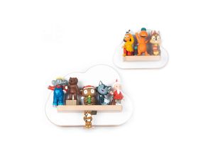 Produktbild BOARTI Holzregal hängend platzsparendes Regal Maße: H. 16 x B. 22 x T. 5 cm Elegantes Regal hängend Aufbewahrungsregal Tonieregal - Wolken Set