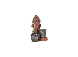 Brunnen Holz Stein Optik Wasserspiel Springbrunnen Kaskaden Dekobrunnen Garten