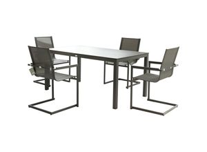 Alu Garten Tisch 158cm Gartentisch Aluminium Terrasse Esstisch Balkon anthrazit