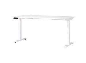 Produktbild GERMANIA JET höhenverstellbarer Schreibtisch weiß rechteckig, T-Fuß-Gestell weiß 160,0 x 80,0 cm
