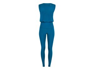 Jumpsuit WINSHAPE "JS102LSC", Damen, Gr. L, Normalgrößen, grün (teal grün), 85% Polyester, 15% Elasthan, Rundhals, ohne Ärmel, Overalls, Functional Comfort