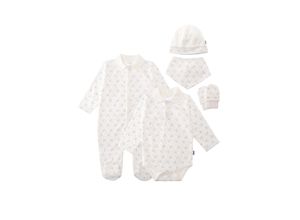 Erstausstattungspaket LILIPUT "Schäfchen", Baby, Gr. 44, weiß, 100% Baumwolle, casual, KOB Set-Artikel, mit dezentem Schäfchen-Print