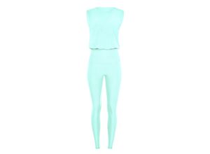 Jumpsuit WINSHAPE "JS102LSC", Damen, Gr. M, Normalgrößen, grün (delicate mint), 85% Polyester, 15% Elasthan, Rundhals, ohne Ärmel, Overalls, Functional Comfort