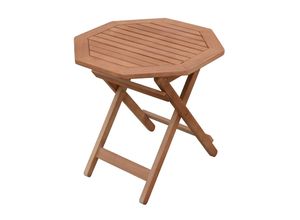 Tisch MAYFIELD achteckig klappbar Braun Holz Garten Gartentisch Outdoor Esstisch