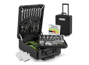 Juskys Werkzeugkoffer - 1200 teiliges Werkzeug Set, Werkzeugtrolley gefüllt, Werkzeugkiste, Rollen