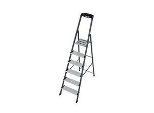 KRAUSE Haushaltsleiter Securo schwarz 6 Stufen, H: 210,0 cm