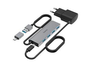 Produktbild hama USB-Hub 4-fach grau