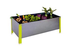 Simonrack Hochbeet SIMONGARDEN URBAN KID Metall silber, grün rechteckig 90,0 x 41,0 cm