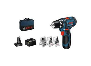 BOSCH Professional GSR 12V-15 Akku-Bohrschrauber-Set 12,0 V, mit 2 Akkus
