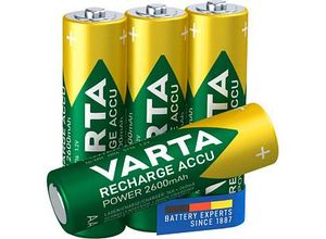 4 VARTA Akkus RECHARGE ACCU Power Mignon AA 2.600 mAh