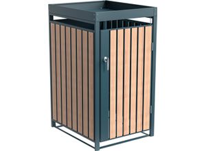 Mülltonnenbox WESTMANN "Planta", braun (holzoptik, braun), B:68cm H:124,5cm T:84cm, Metall, Stahl, Aufbewahrungsboxen, Platz für 1 Mülltonnen je 240 L, BxHxT: 68x84x124,5 cm