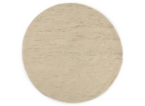 Wollteppich THEKO "Taza Royal" Gr. 10, beige (natur meliert), H:24mm Ø:200cm, Schurwolle, Teppiche, echter Berber Teppich aus Marokko, reine Schurwolle, handgeknüpft