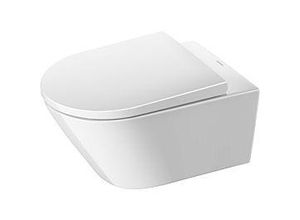 Duravit D-Neo Wand-Tiefspül-WC-Set 45770900A1 mit WC-Sitz und Befestigungssystem Durafix, rimless, weiß