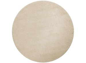 Wollteppich THEKO "Hadj Uni", beige (natur weiß), H:25mm Ø:200cm, Wolle, Teppiche, echter Berber Teppich, reine Wolle, handgeknüpft