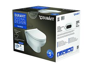 Duravit No. 1 Basic Wand-WC Set 45620900A1 weiss, mit WC-Sitz, rimless