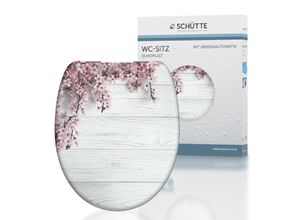 Schütte WC Sitz FLOWERS & WOOD, Duroplast Toilettendeckel mit Absenkautomatik Motiv