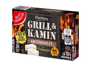 GUT&GÜNSTIG Kamin- & Grillanzünder Premium weiß, 64 St., 64 Stück