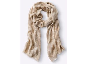 Modetuch HEINE, Damen, beige (champagner), Viskose, gemustert, Modetücher