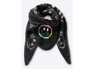 Modetuch HEINE, Damen, schwarz, Viskose, gemustert, Modetücher