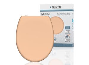 Schütte Duroplast WC Sitz BEIGE mit Absenkautomatik und Schnellverschluss