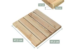 holz4home® Holzfliese aus Kiefernholz 47.5 x 47.5 cm