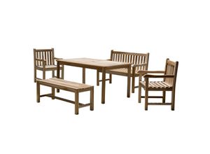 Garten Sitzgruppe Teak Gartentisch Gartenstuhl Balkon Terrasse Holz Stuhl Tisch