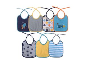 Baby Care Babylatz-Set 7-teilig, einlagig, zum Binden, waschbar, ab Geburt blau