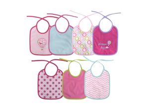 Baby Care Babylatz-Set 7-teilig, einlagig, zum Binden, waschbar, ab Geburt rosa
