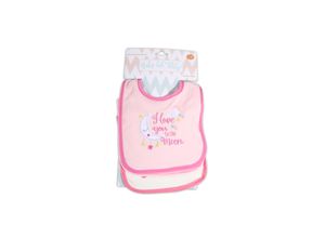 Cangaroo Babylatz 3er Set Tibby Selbstverschluss, wasserfest waschbar ab Geburt rosa