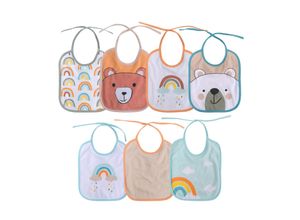 Baby Care Babylatz-Set 7-teilig, einlagig, zum Binden, waschbar, ab Geburt beige