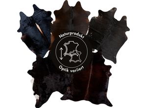 Fellteppich LUXOR LIVING "Rinderfell" Gr. 41, schwarz (schwarz, braun, gemustert), B:130cm H:3mm L:190cm, Kuhfell, Teppiche, echtes Rinderfell, Naturprodukt - daher ist jedes Fell ein Einzelstück